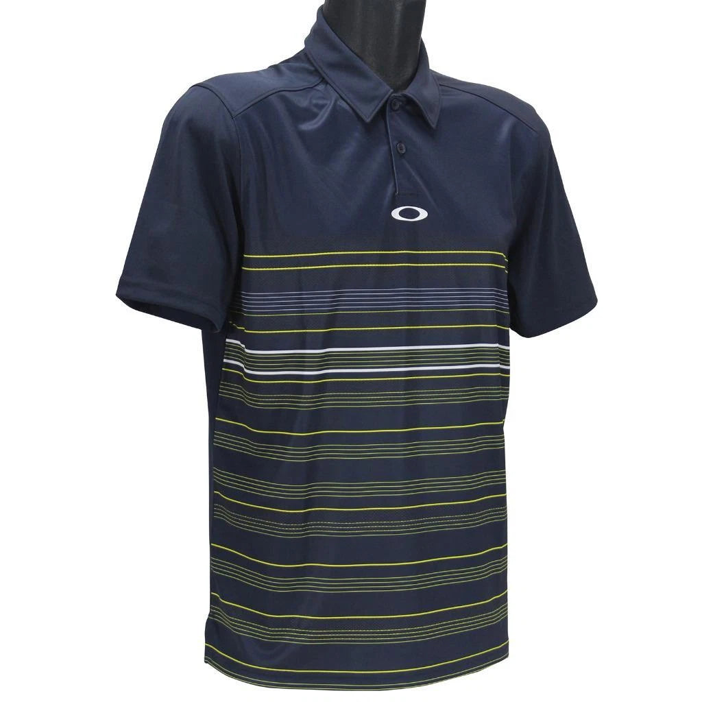 Oakley High Crest Polo Mens Size S Small Fathom Navy Blue Golf Casual Tee Shirt