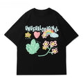 Unusual Original Cute Flowers Rainbow Graphic T shirt