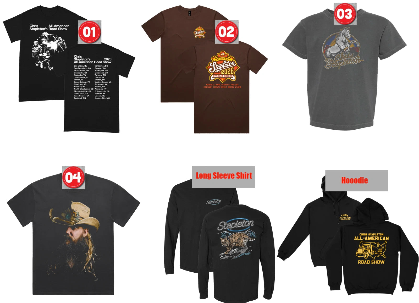 Chris Stapleton All-American Road Show Tour 2026 Merch Tee, T-shirt Reprint