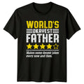 World's Okayest Father Funny Dad Jokes Star Rating Novelty T-Shirt