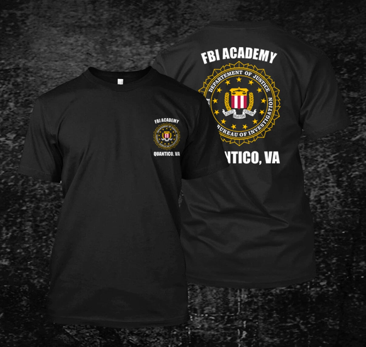 FBI academy  -  custom front and back t-shirt tee