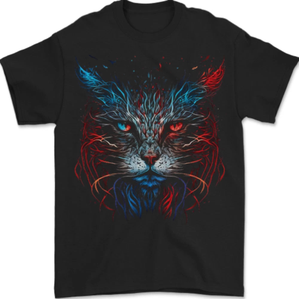 A Fantasy Cat With Cool Colours 5 Mens T-Shirt 100% Cotton
