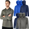 6PC Men’s UPF 50+ Sun Protection Lightweight Long Sleeve Hoodie, Quick-Dry SP...