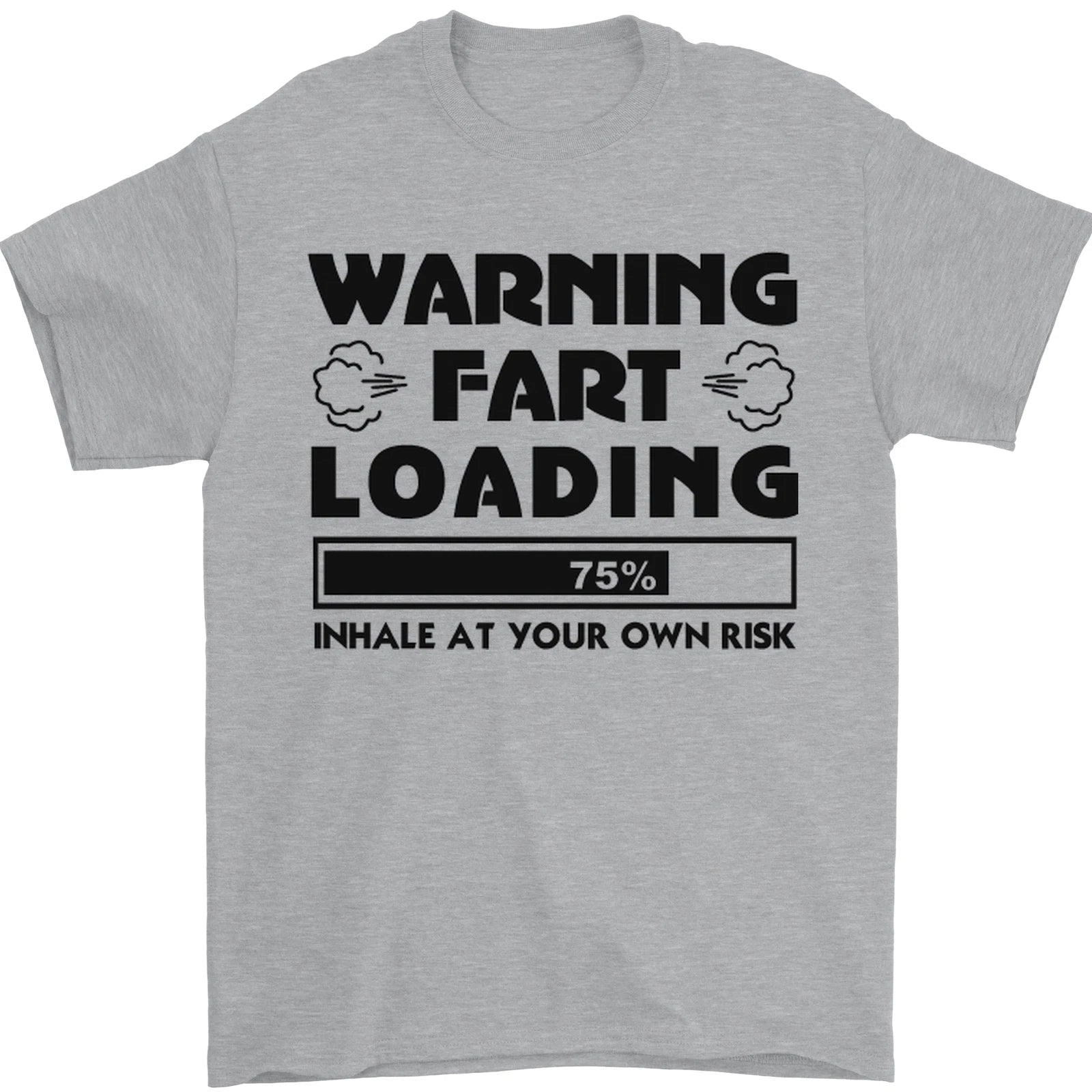 Warning Fart Loading Funny Farting Rude Mens T-Shirt 100% Cotton