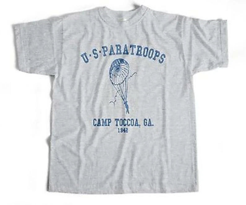Band of Brothers Shirt T Army US Paratroops Camp Toccoa World War WWII NEW