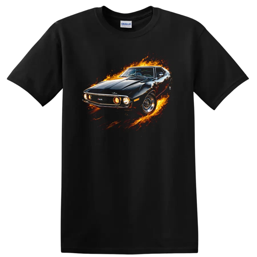 AMC Javelin AMX Old Car T Shirt Fire Muscle Classic Ride Tee