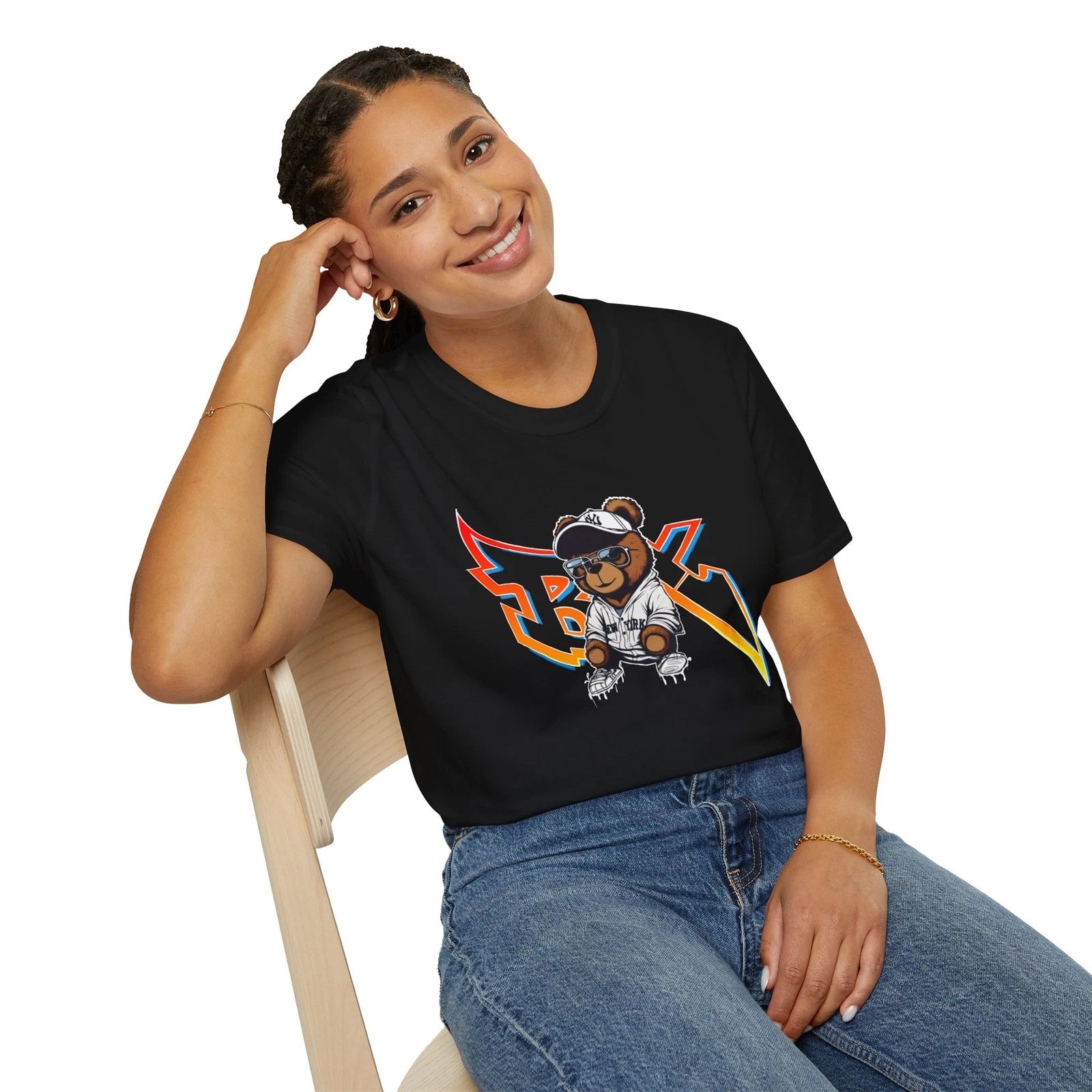 Urban Bear T-Shirt, Custom Bronx Logo Tee, Streetwear Graphic Shirt, NYC Gift