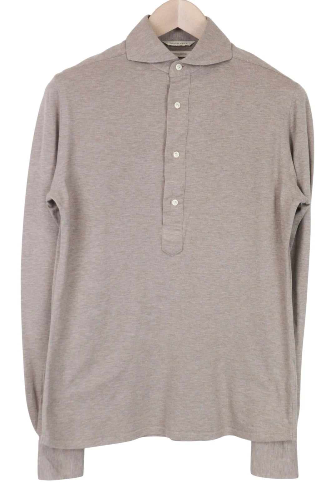Suitsupply Men Polo T-Shirt 37/38 14 1/2/15 Extra Slim Fit Brown 100% Cotton