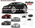 DigiRods Cadillac CTS Luxury Coupe Model Cartoon Car T Shirt S-5X