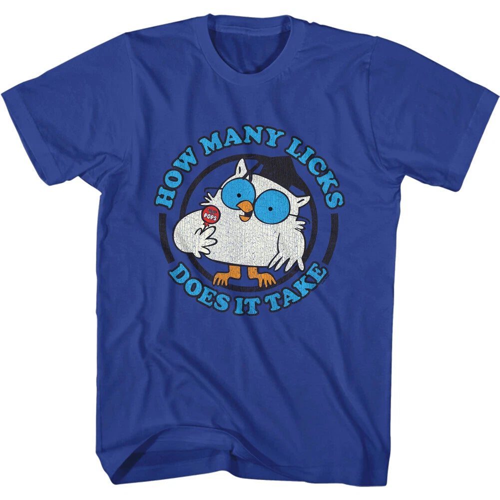 Mr Owl How Many Licks Does It Take Tootsie Roll Pops Distressed Men's T Shirt