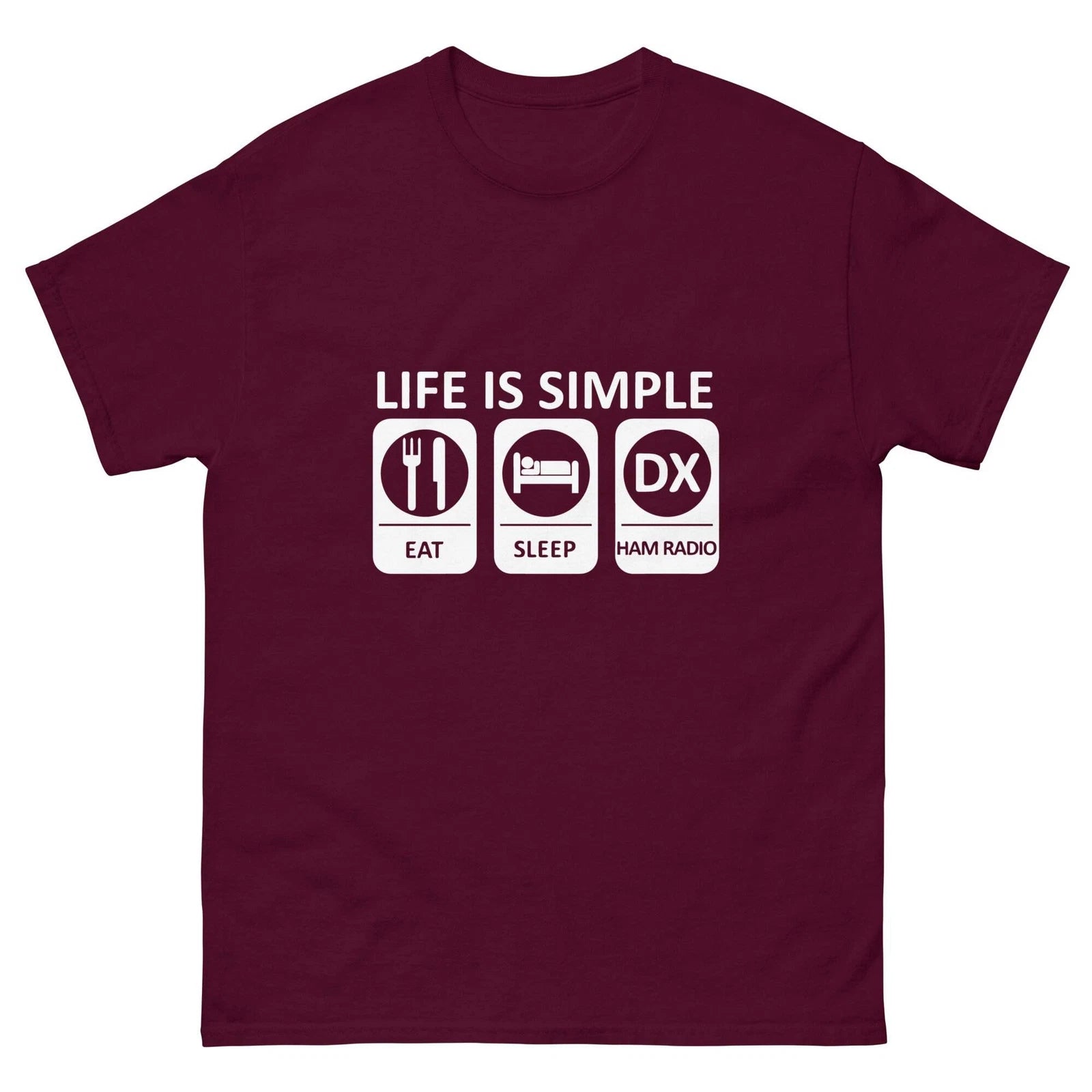 Amateur Radio Life Is Simple Eat Sleep Ham Radio Gildan 5000 Unisex T-shirt
