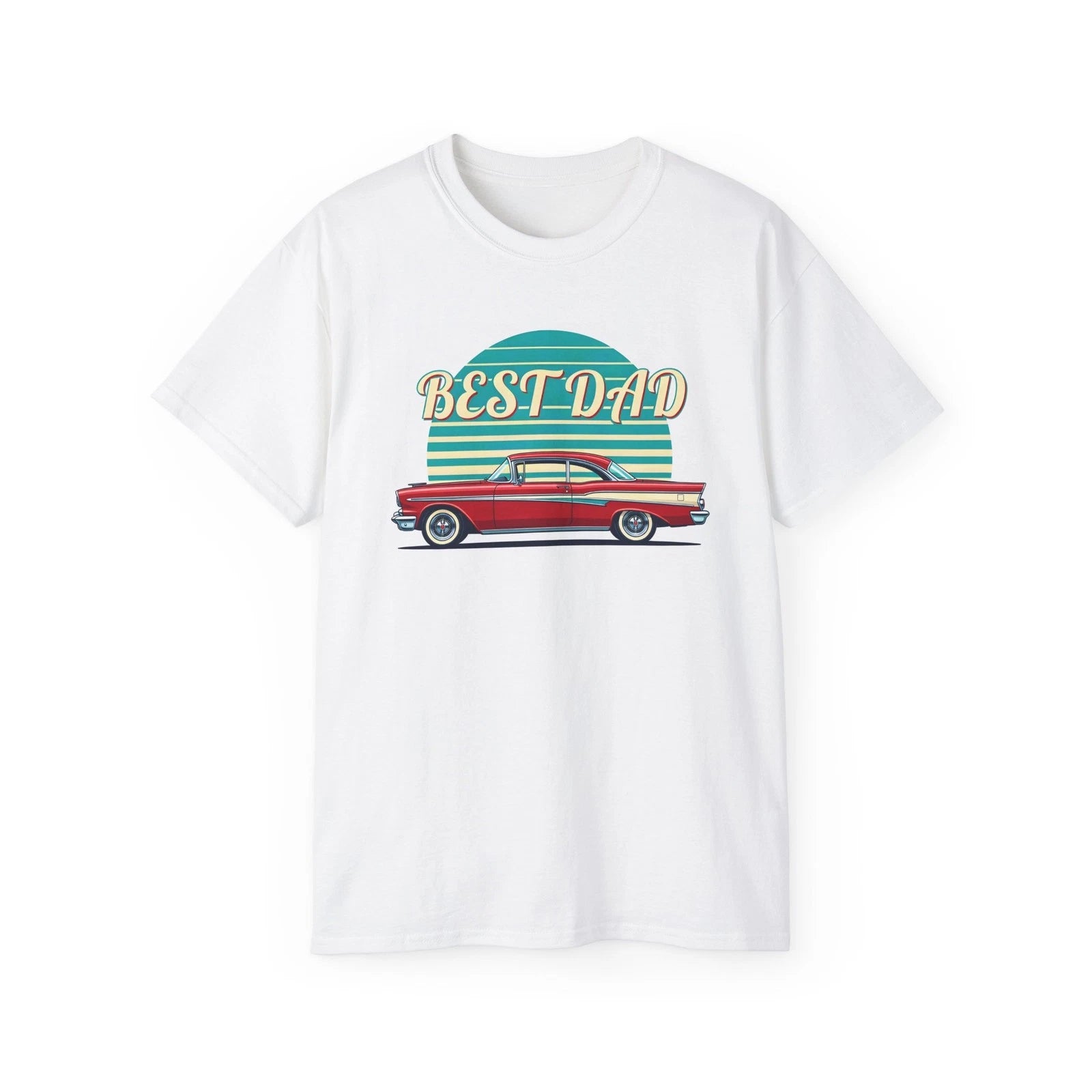 Premium Best Dad Classic Car T-Shirt Retro Father's Day Birthday Gift Tee