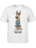 FANTUCCI Badge Alpha T-Shirt | Funny German Shepherd Police Dog Tee for | Unisex