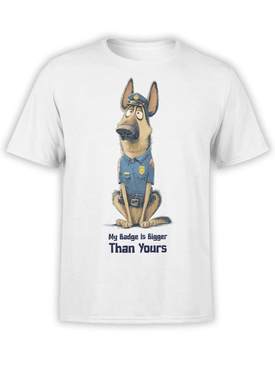 FANTUCCI Badge Alpha T-Shirt | Funny German Shepherd Police Dog Tee for | Unisex