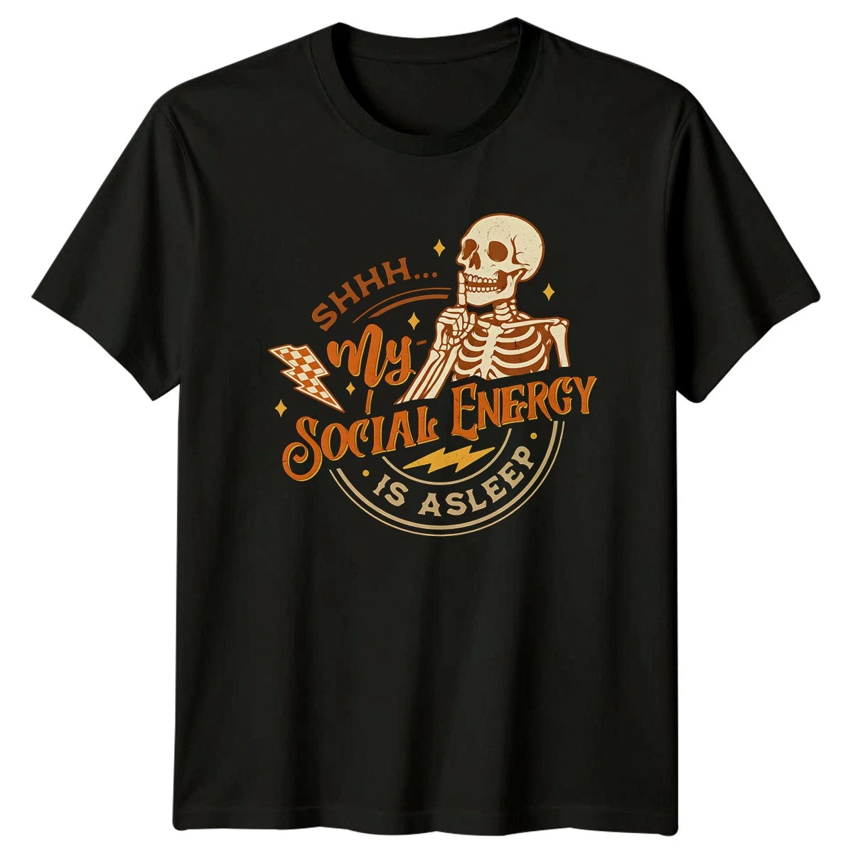 Shhh My Social Energy Is T-Shirt Introvert Sarcastic Humor Gift For Him And Her
