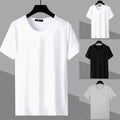 Solid Color Casual Slim Fit T Shirt for Men Round Neck Short Sleeve Tee Top