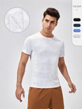 Men's Sports Short Sleeve T-Shirt Quick Dry Round Neck Shirts