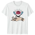 Mystical Hand Lotus Crystal Lunar Spiritual Boho Unisex Graphic Tee Men Womens