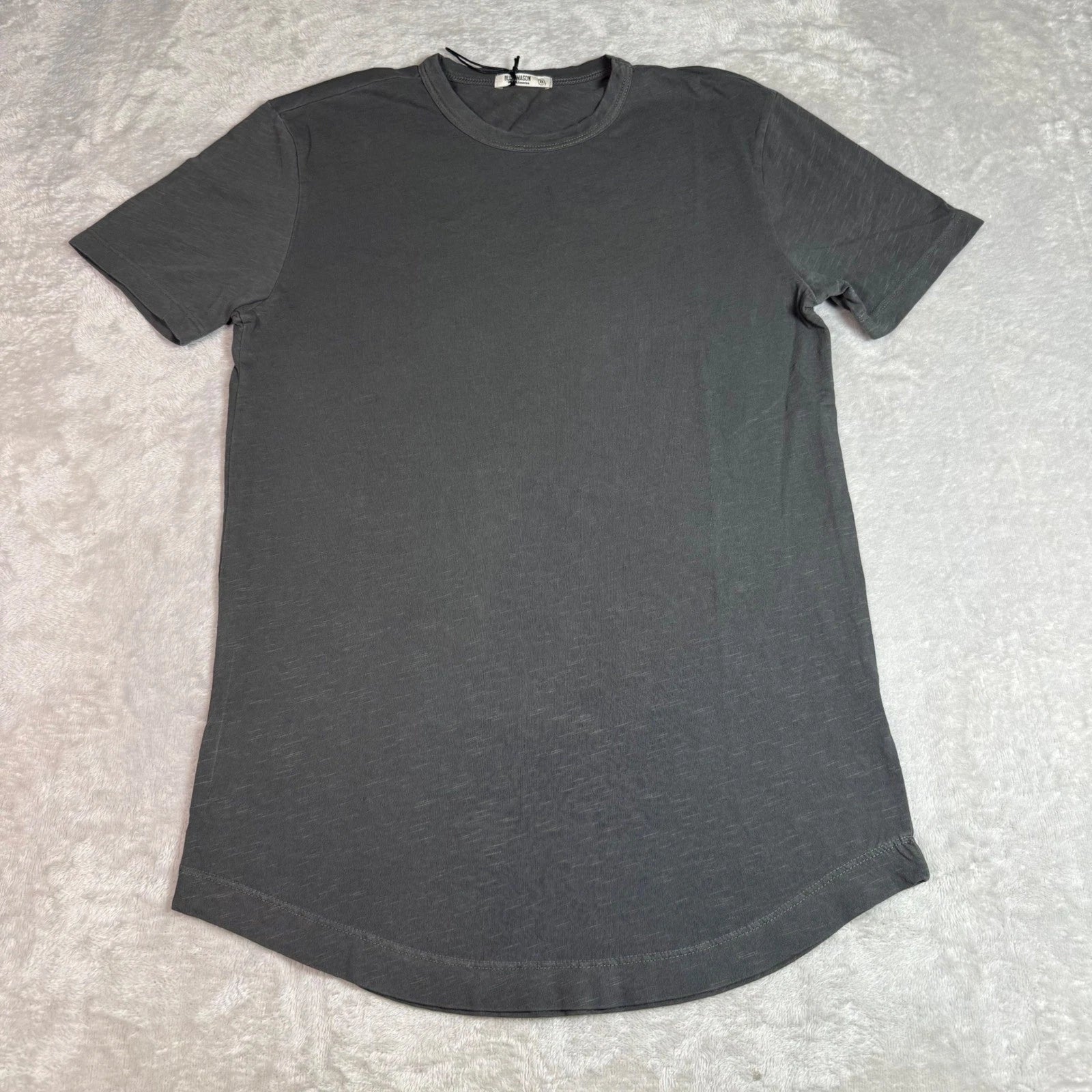 NWOT Buck Mason Mens XS Gray Slub Curved Hem Short Sleeve Tee T-Shirt