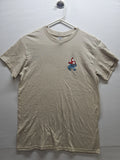 Men's Embroidered Mushroom Tshirt Small Granola Minimalist Artsy Funky
