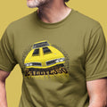 Classic car shirt yellow 70 Olds Cutlass Rallye 350 - Light shirt color version