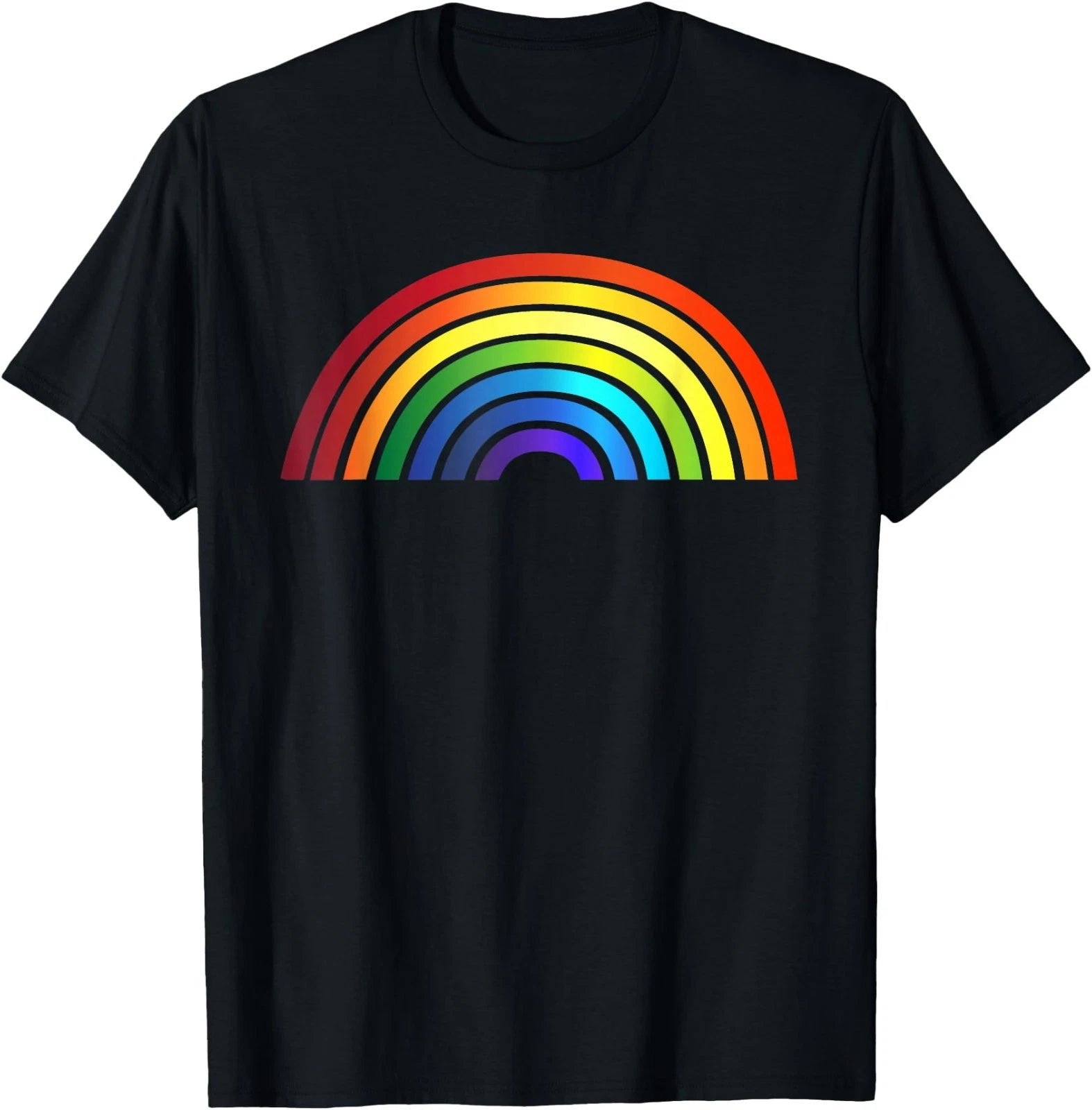 Rainbow - Rainbow Simple Style Basic Stripe Design T-Shirt