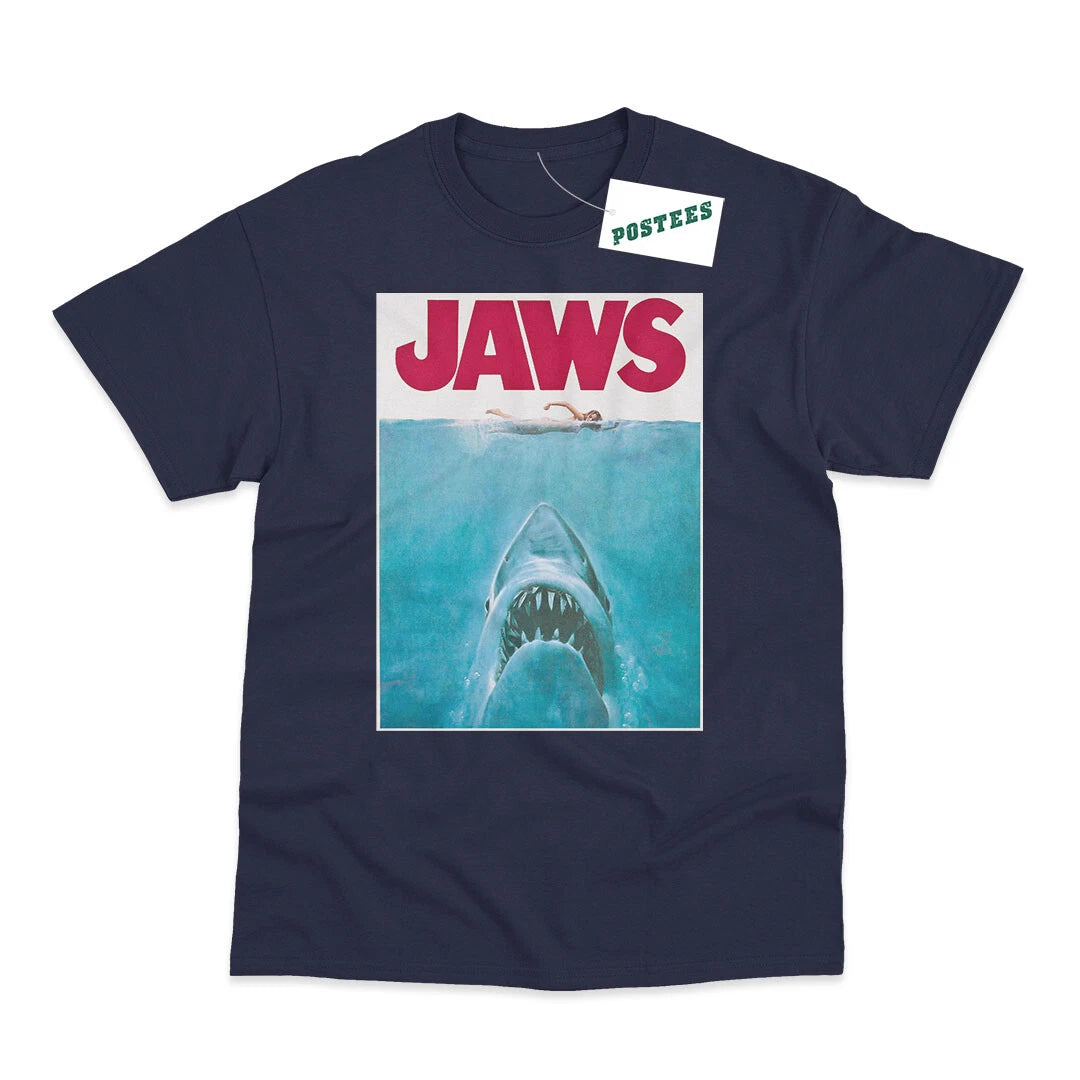 Retro Movie Poster Inspired by Jaws Printed T-Shirt