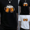 Loose Fit Men Beer Themed T Shirt Short Sleeve O Neck Casual Daily Wear
