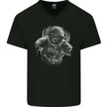 Ape Astronaut Spaceman Gorilla Mens V-Neck Cotton T-Shirt
