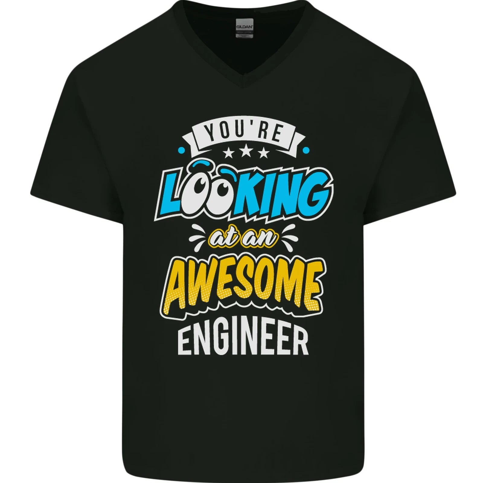 At an Awesome Engineer Mens V-Neck Cotton T-Shirt