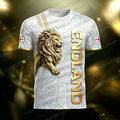 England Lion T-Shirt English Flag Jersey 3D Printed Unisex Polyester Breathable