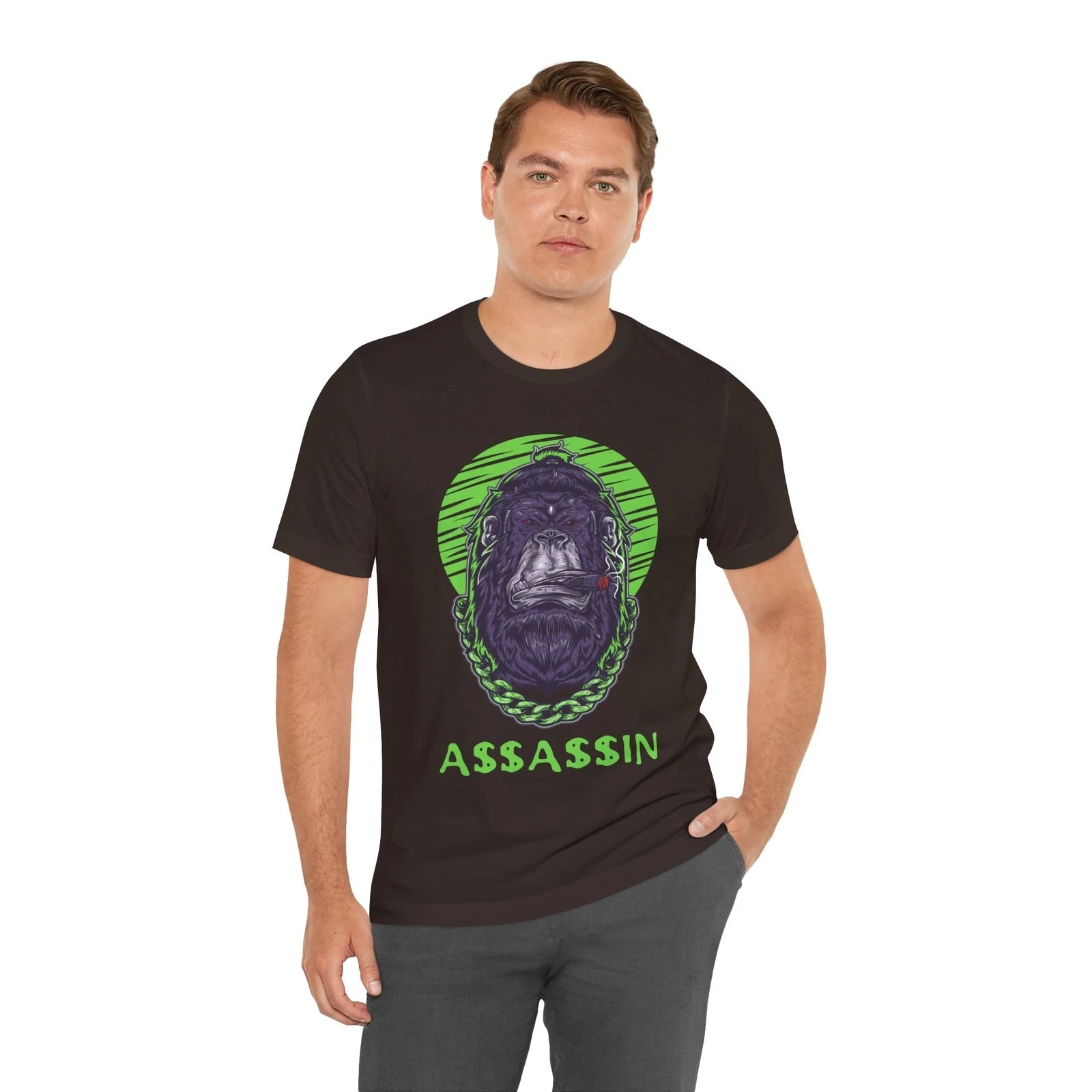 Gorilla Assassin Tee, Urban Jungle Shirt, Animal Lover Gift, Hip Hop Ape