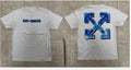 Off-White Metal Arrows White Blue T-Shirt Men Streetwear Graphic Tee Reprint