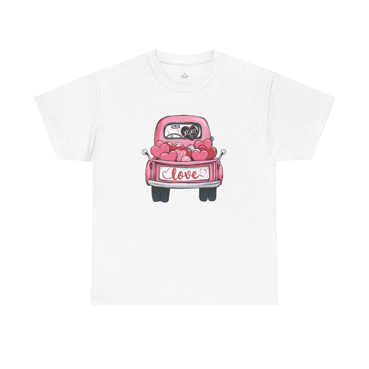 Love Truck Unisex Heavy Cotton Tee, Valentine's Day Shirt, Cute Graphic Tee,