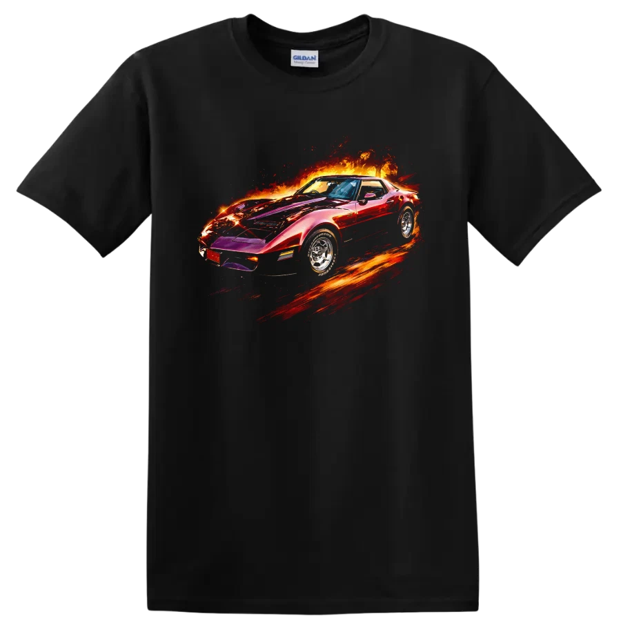 Chevrolet Corvette Stingray Old Car T Shirt Classic Muscle Car Artwork Tee