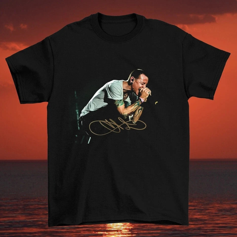 Chester Bennington Signature Black Unisex T-Shirt S-5XL Q7481