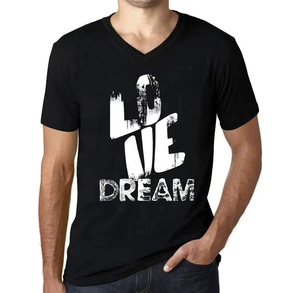 Men's Graphic T-Shirt V Neck Love Dream Eco-Friendly Limited Edition