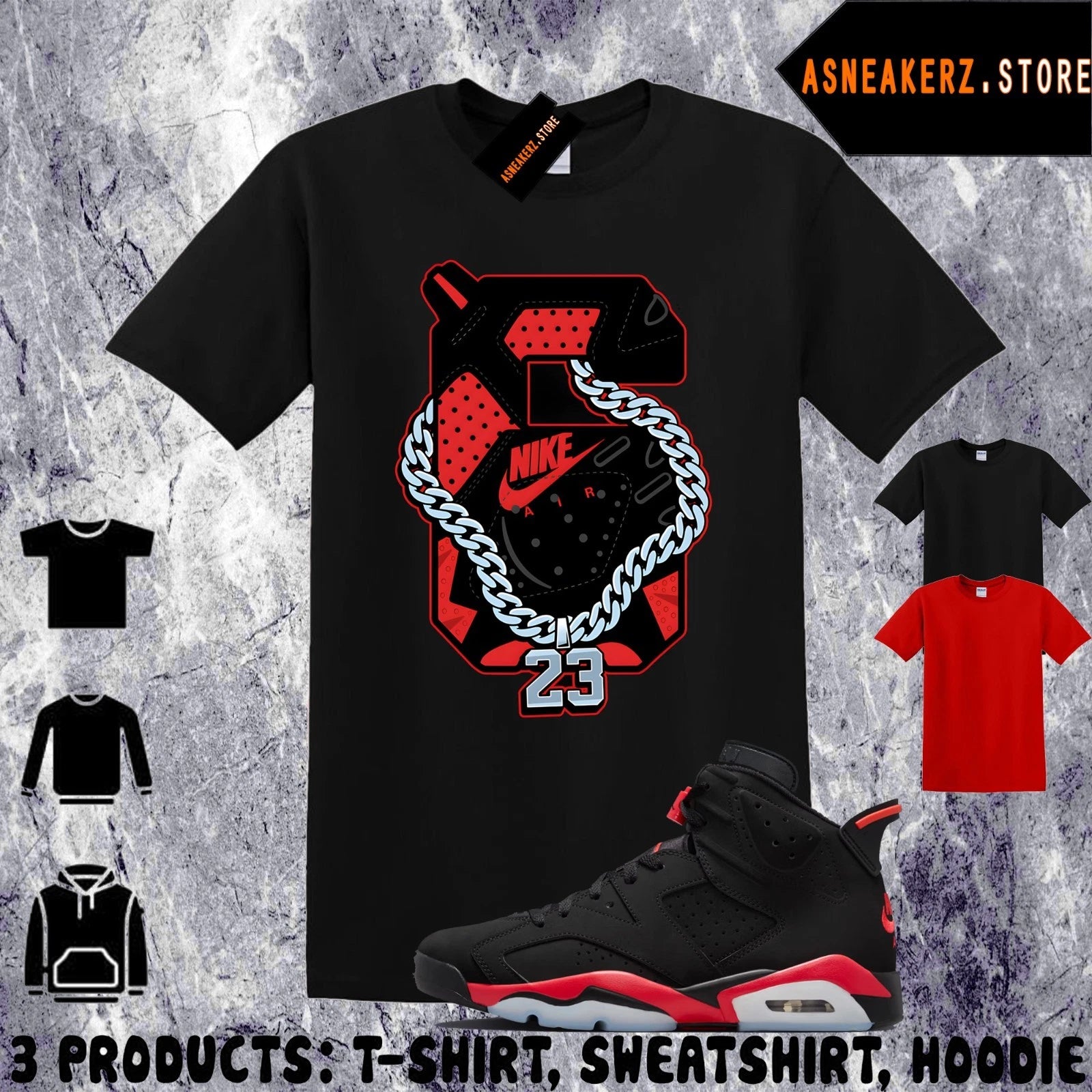 Shirt Matching AJ 6 Infrared Salesman 2026 Match Sneaker Retro Number 6s T-Shirt