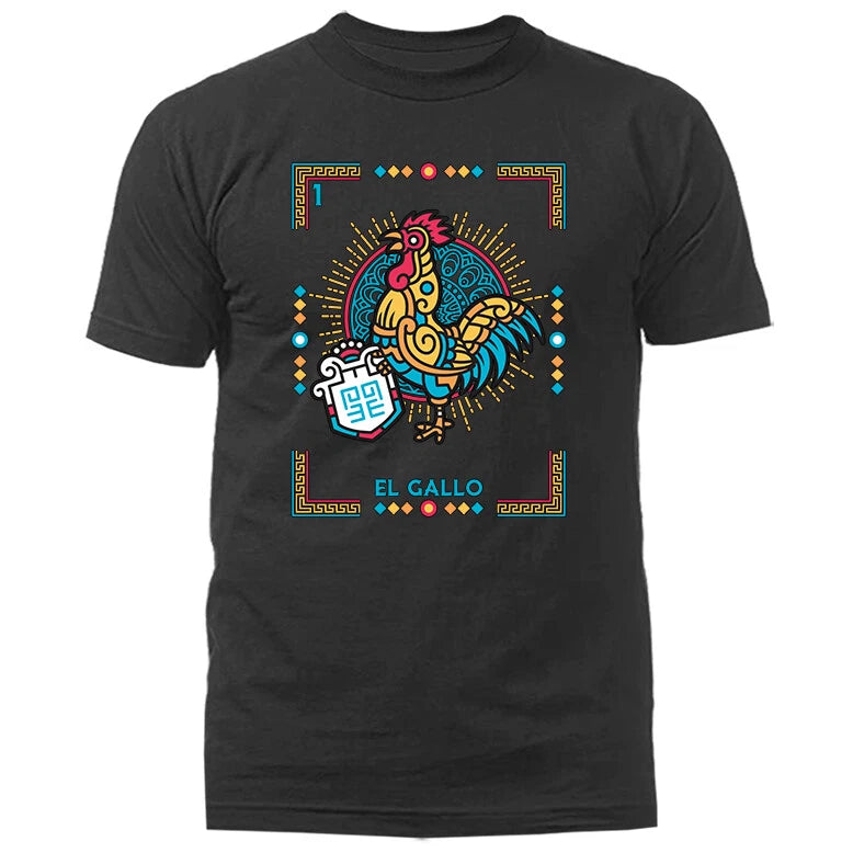 EL GALLO MEXICAN LOTERIA CARD GRAPHIC T-SHIRT