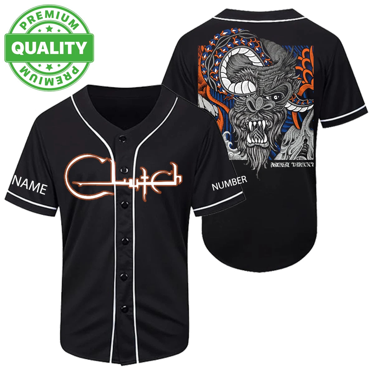 Clutch Band Custom Name and Bumber Baseball Jersey 3D AOP Unisex S-5XL  1P0809