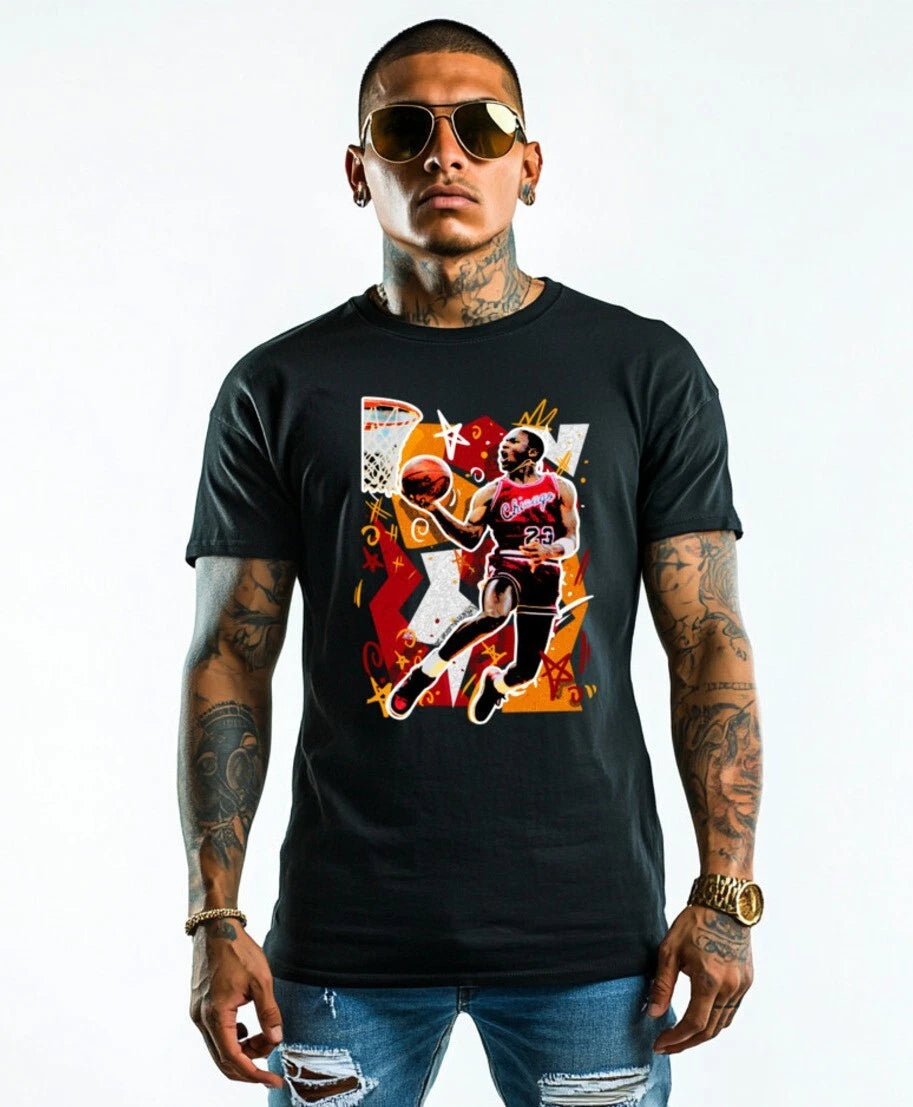 NEW ART SOCIETY MJ WILDSTYLE BLACK TEE SHIRT SMALL-6XLARGE MADE IN USA