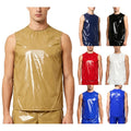 Mens Tank Tearable Vest Workout Tops Running T-Shirts Basketball Undershirt Gym