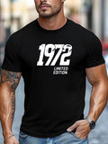 Men's 1972 Limited Edition Graphic T-Shirt Casual Crew Neck Summer Short Sleeve