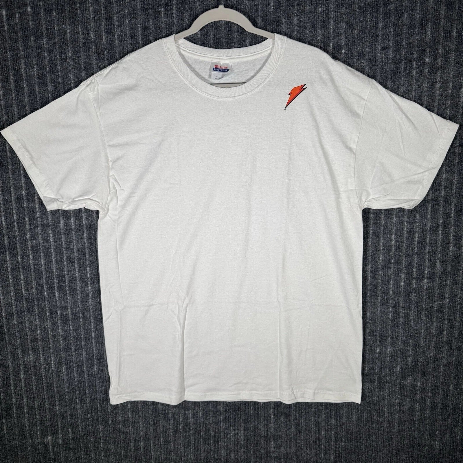 Gatorade Hanes Shirt Mens Large White Lightning Bolt Logo Graphic Tee Sports