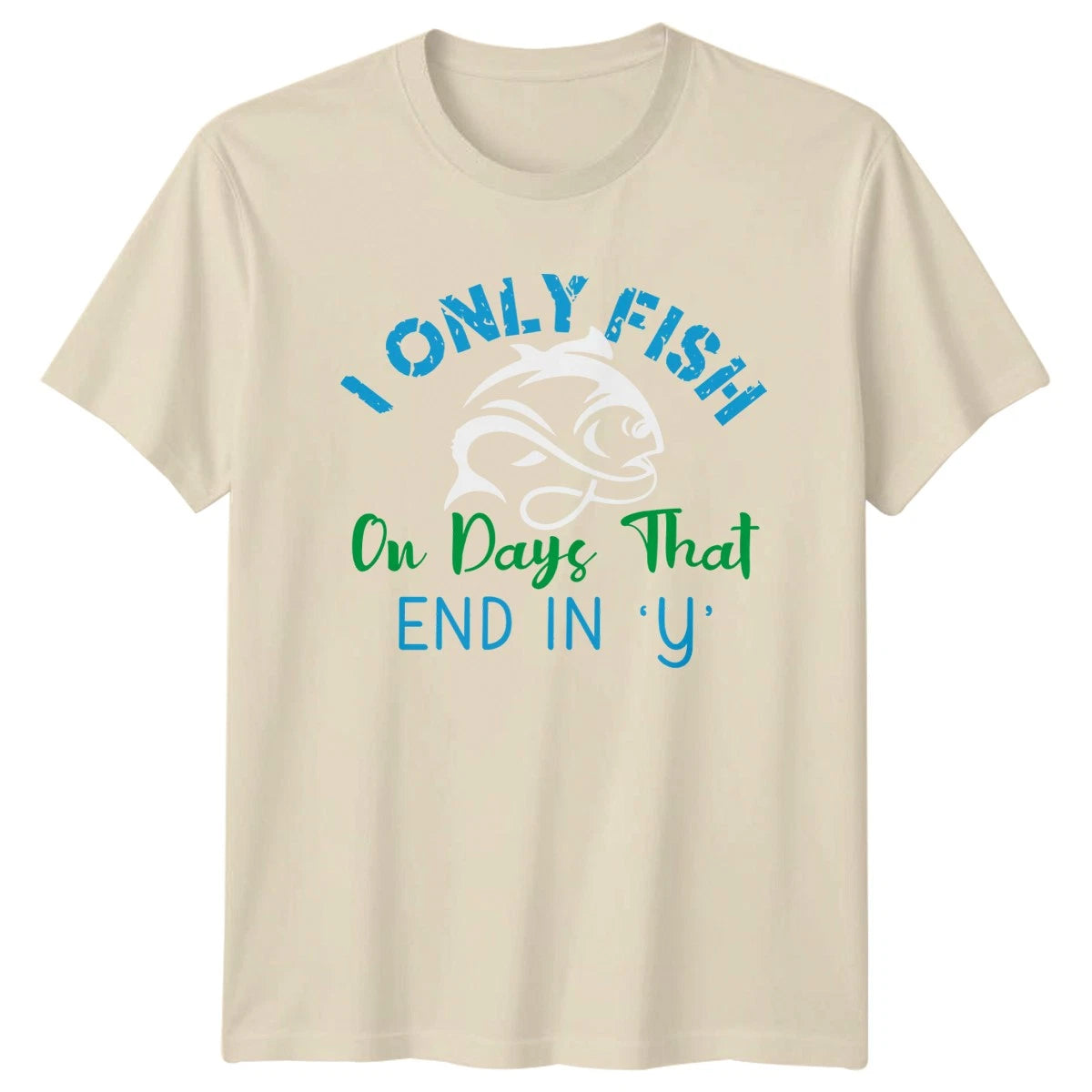 I Only Fish On Days Mens T-Shirt Dad Joke Fishing Fathers Day Gift For Him
