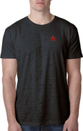 Buy Cool Shirts Red Star Patch Pocket Print Burnout Shirt