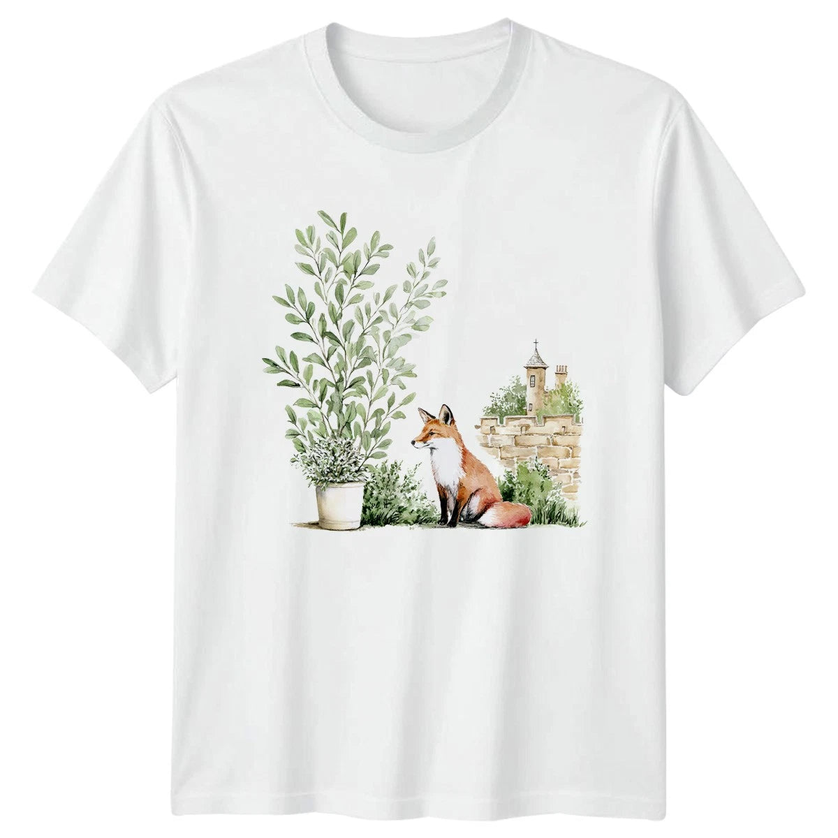 Fox Woodland Animals Nature Mens T-Shirt Womens Tee Graphic Unisex