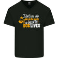 Funny Dog & Movie Lover Mens V-Neck Cotton T-Shirt