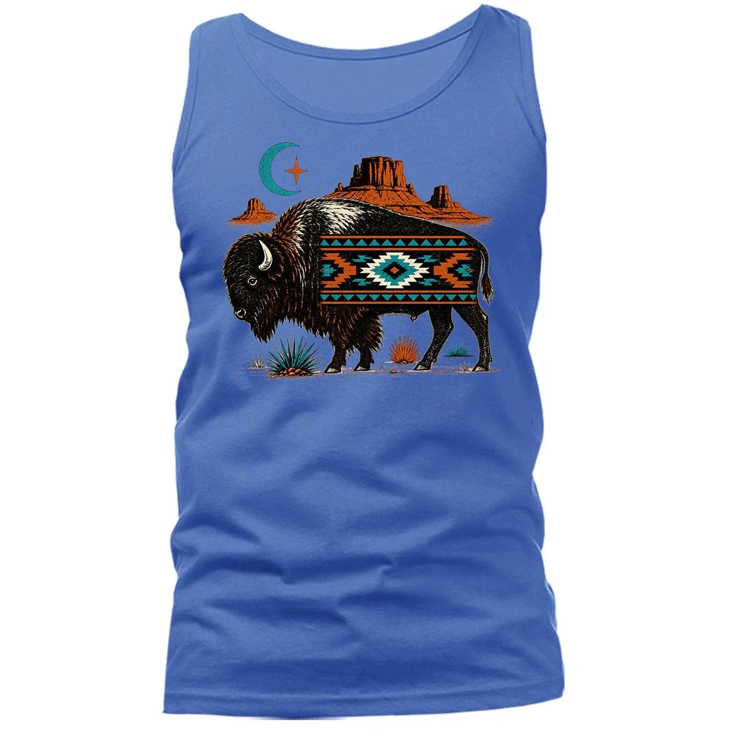 Southwestern Bison Buffalo Desert Tribal Pattern Tank Top