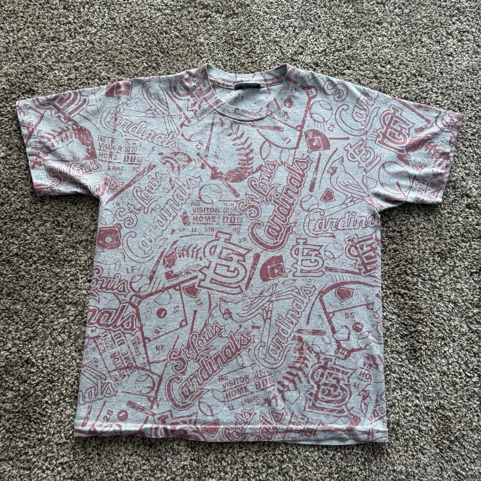 Y2K St.Louis Cardinals AOP T-shirt Small